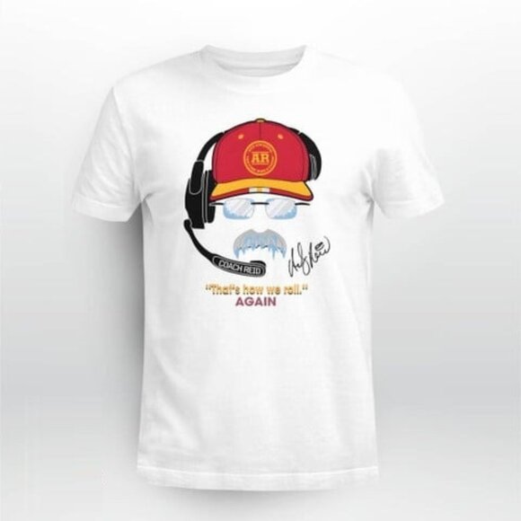 Coach Andy Reid Frozen Mustache Kansas City Chiefs Football Meme T-Shirt 79 - Picture 1 of 5